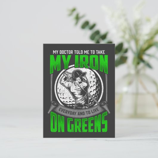 Carte Postale Funny Golf Course Devis Golf Player Humour (Debout devant)