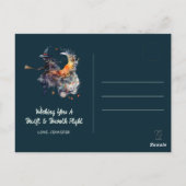 Carte Postale Funny Halloween Cauldron Volant Broom Basic Witch (Dos)