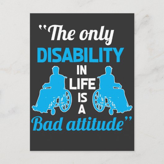 Carte Postale Funny Handicap en fauteuil roulant Cadeau Handicap (Devant)
