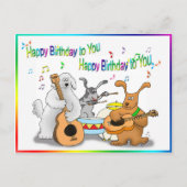 Carte Postale Funny Happy Birthday card avec des chiens jouant (Devant)