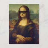 Carte Postale Funny Happy Hipster Mona Lisa à Shades (Devant)