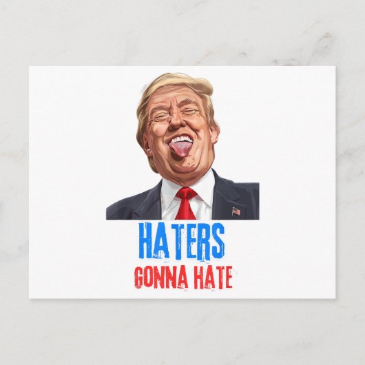 Carte Postale Funny Haters va détester les citations, drôle dire (Devant)