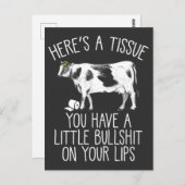 Carte Postale Funny Heifer Crybaby Cow Farmer Bull Softie (Devant / Derrière)