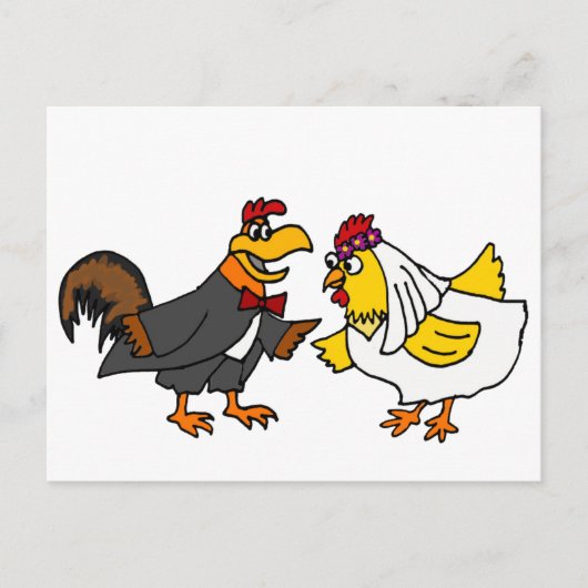Carte Postale Funny Hen Bride et Mariage de la salle de classe d (Devant)