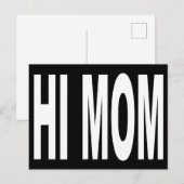 Carte Postale Funny Hi Maman en grandes lettres (Devant / Derrière)
