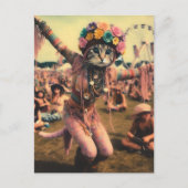Carte postale Funny Hippie Kitty (Devant)