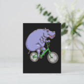Carte Postale Funny Hippo équitation vélo Hippopotamus enfants H (Debout devant)