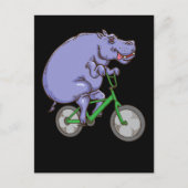 Carte Postale Funny Hippo équitation vélo Hippopotamus enfants H (Devant)