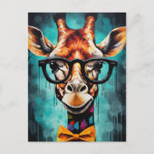 Carte Postale Funny Hipster Giraffe Zoo Animaux Faune Urbain (Devant)