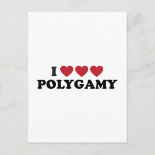 Carte Postale Funny I Heart Polygamie