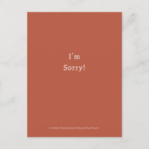 Carte Postale Funny I'm Pardon Apology Apologies Apologize