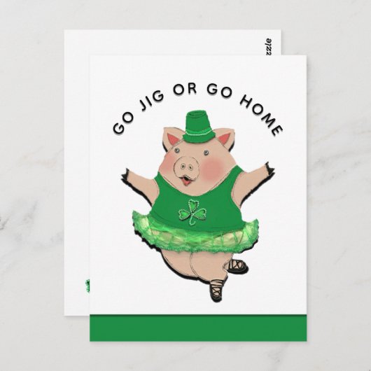 Carte Postale Funny Irish Jig St. Patrick's Day Postcard (Devant / Derrière)