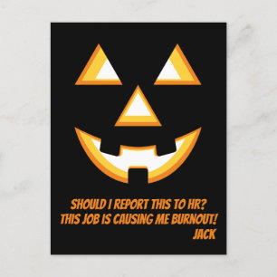Carte postale Funny Jack-O'-Lantern Burnout