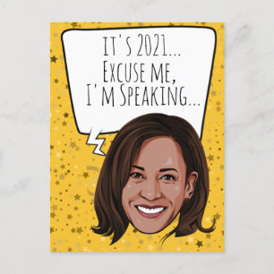 Carte Postale Funny Kamala Nouvel An : Excusez-moi je parle