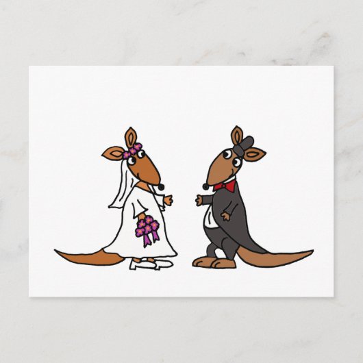 Carte Postale Funny Kangaroo Mariée et Mariage de chambre (Devant)