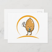 Carte Postale Funny Kawaii Peanut Coffee Music (Devant / Derrière)