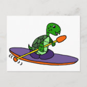 Carte Postale Funny Kayaking Sea Turtle (Devant)