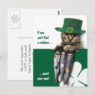 Carte Postale Funny Kitten St. Patrick's Day Custom