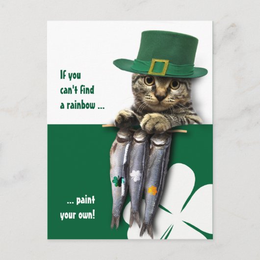 Carte Postale Funny Kitten St. Patrick's Day Custom (Devant)