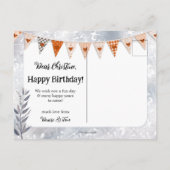 Carte Postale Funny Kitty Neige hiver Anniversaire (Dos)