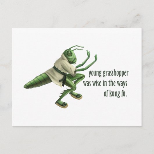 Carte Postale Funny Kung Fu Grasshopper (Devant)