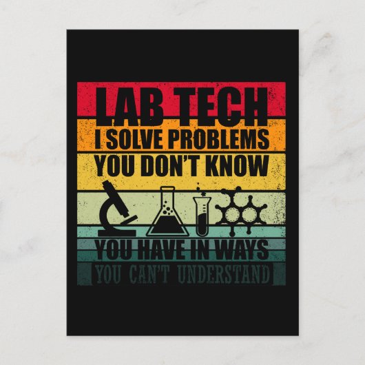 Carte Postale Funny lab tech cite laboratoire technicien humour (Devant)
