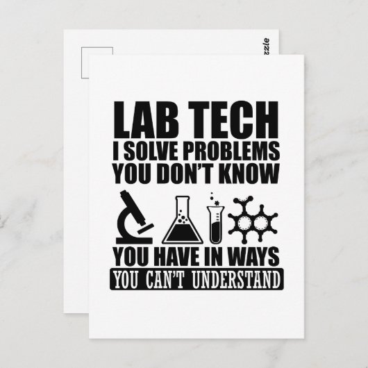 Carte Postale Funny lab tech cite laboratoire technicien humour (Devant / Derrière)