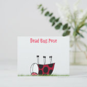 Carte Postale Funny Ladybug Dead Bug Yoga Pose (Debout devant)