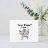 Carte Postale Funny Lavender Sphynx Cat Cartoon Art (Debout devant)