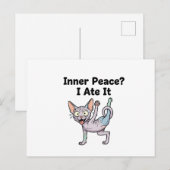 Carte Postale Funny Lavender Sphynx Cat Cartoon Art (Devant / Derrière)