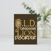 Carte Postale Funny Lion Gold sur Brown (Debout devant)