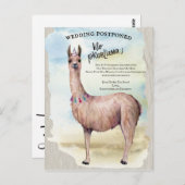Carte Postale Funny Llama Mariage reportée Date de modification (Devant / Derrière)