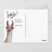 Carte Postale Funny Llama Mariage reportée Date de modification (Dos)