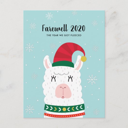 Carte Postale Funny Llama, Year We Got Fleeced Covid Christmas (Devant)