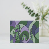 Carte Postale Funny Loch Ness Monster Art Abstrait (Debout devant)