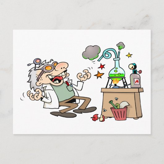 Carte Postale Funny Mad Scientifique (Devant)