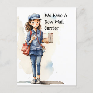 Carte Postale Funny Mail Carrier Moving Faire-part