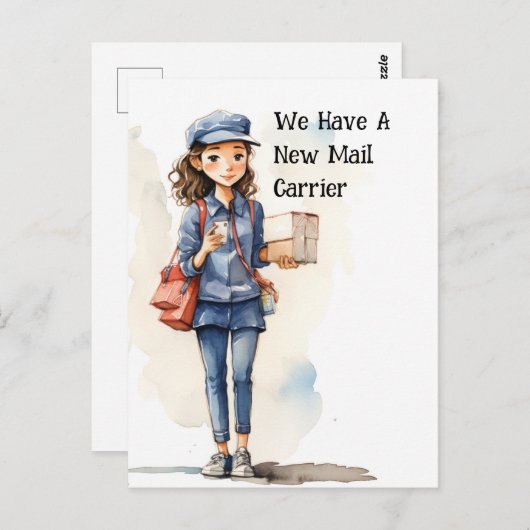 Carte Postale Funny Mail Carrier Moving Faire-part (Devant / Derrière)