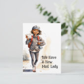 Carte Postale Funny Mail Lady Moving Faire-part (Debout devant)