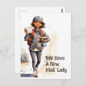 Carte Postale Funny Mail Lady Moving Faire-part (Devant / Derrière)