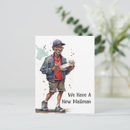 Carte Postale Funny Mailman Moving Faire-part (Debout devant)