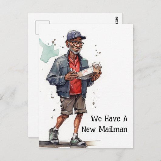 Carte Postale Funny Mailman Moving Faire-part (Devant / Derrière)