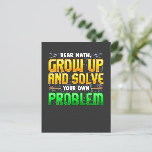 Carte Postale Funny Math Enseignant Ménage Mathématiques Problèm (Debout devant)