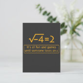 Carte Postale Funny Math Joke - nombre imaginaire manquant (Debout devant)