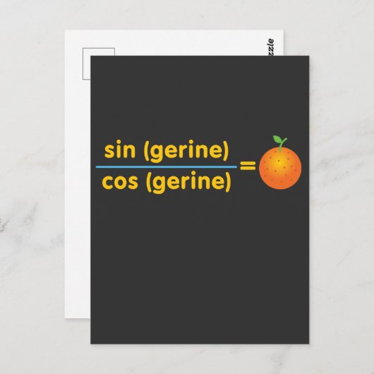 Carte Postale Funny Math Teacher t-shirt Funny Tangerine Math Pu (Devant / Derrière)