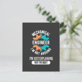 Carte Postale Funny Mechanical Engineer, Mechanical Engineering (Debout devant)