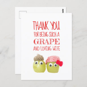 Carte Postale Funny mignonne femme de raisin Valentine's Day Car