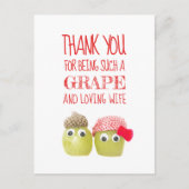 Carte Postale Funny mignonne femme de raisin Valentine's Day Car (Devant)