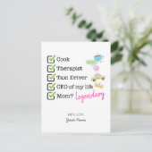Carte Postale Funny Mom Checklist (Debout devant)