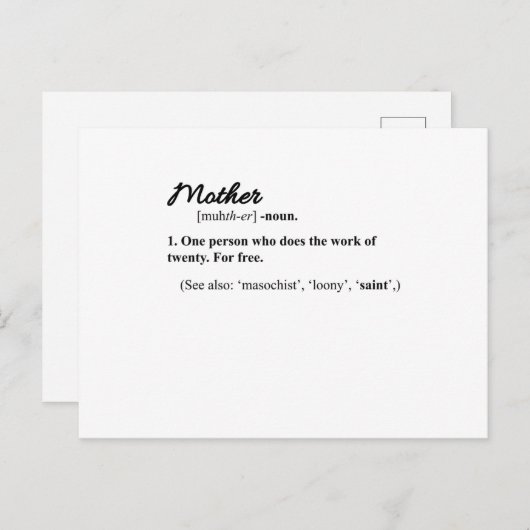 Carte Postale FUNNY MOM CITE Bonne Fête des mères Maman Cool (Devant / Derrière)